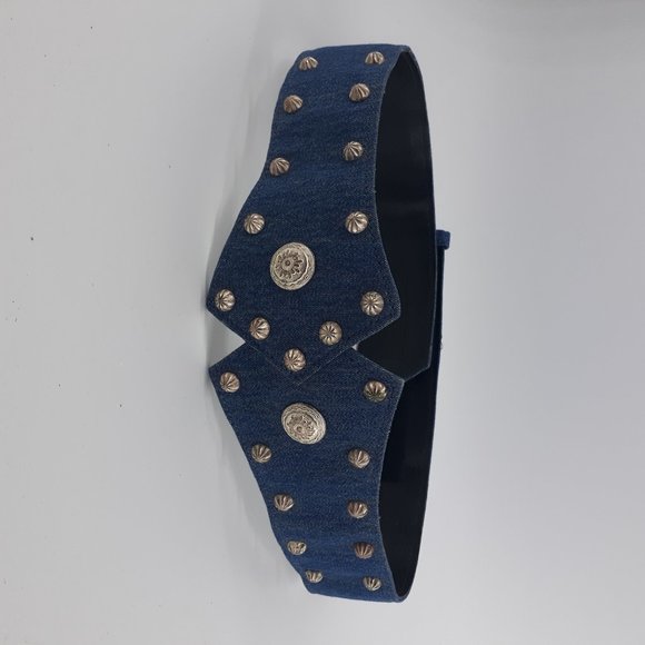 Vintage Denim Jean Rhinestone 1980's Concho stud's - Picture 11 of 16